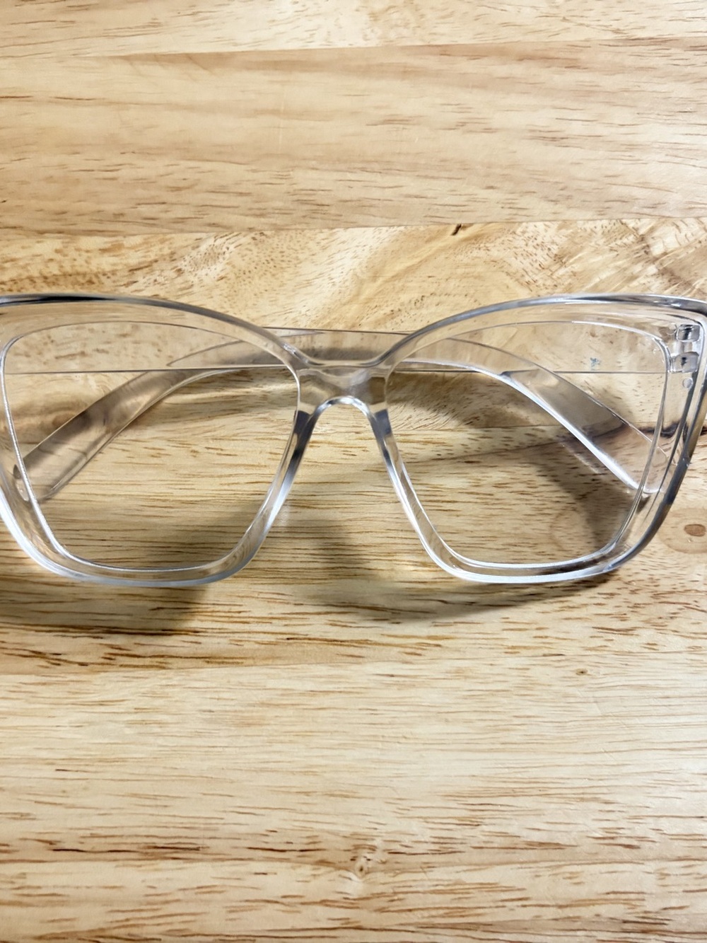 Clear Glossy Transparent Cat Eye Fashion Glasses